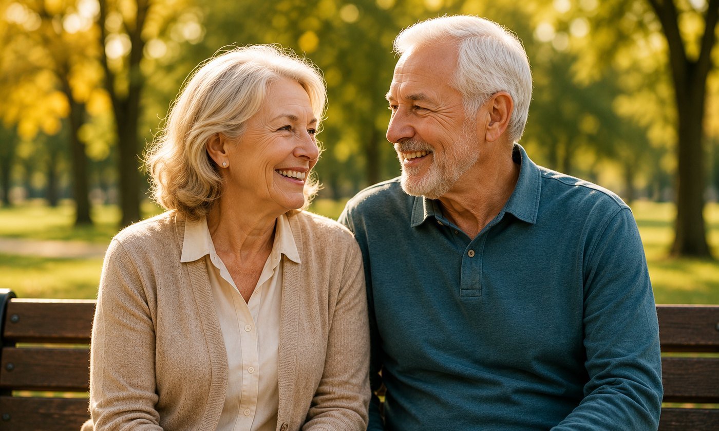 An older couple at home